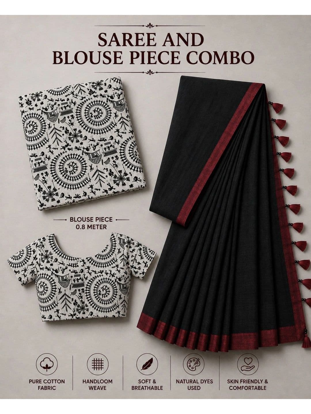 OSARIO Warli Pure Cotton Saree thumbnail 2