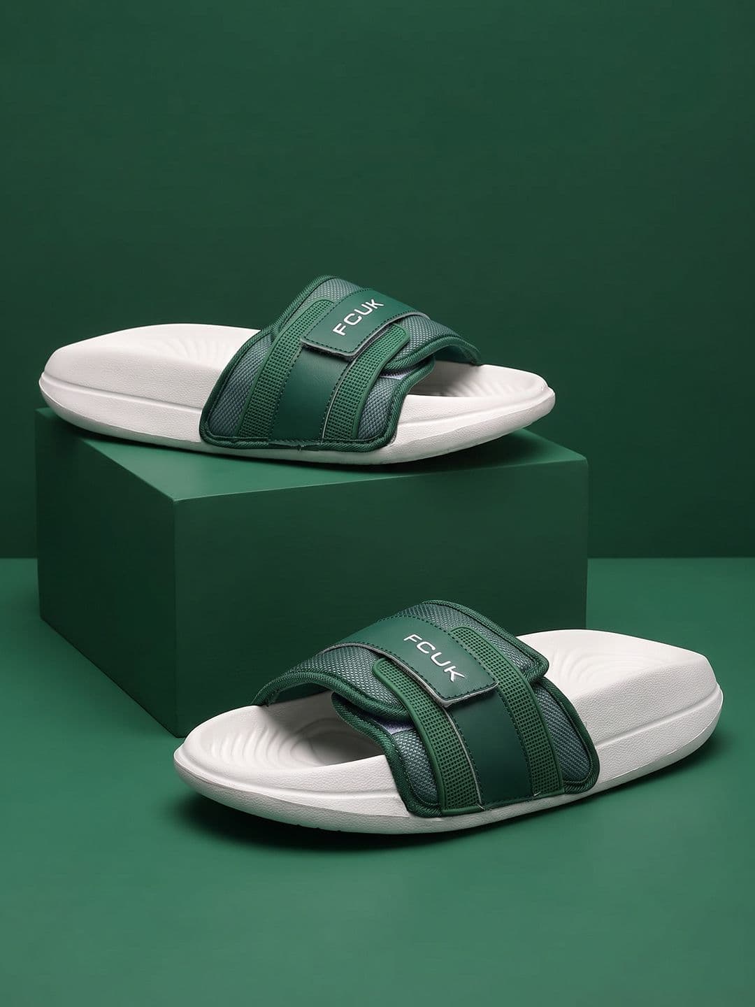 FCUK Men Colourblocked Sliders - view 1