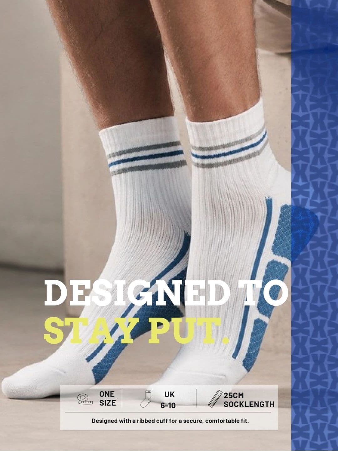 Socksxpress Men Pack Of 3 Patterned Sports Ankle Socks thumbnail 7