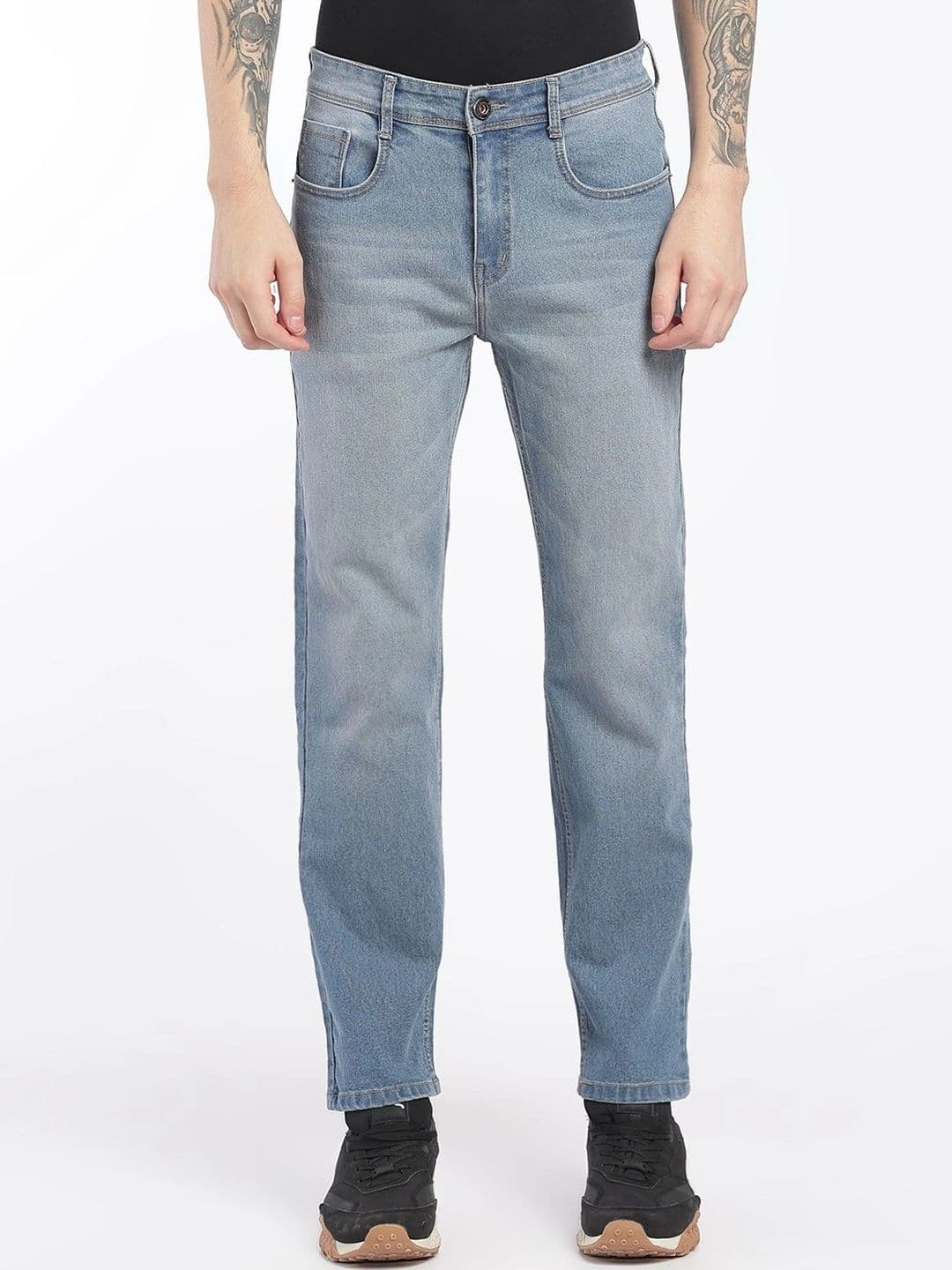 zayla Men Jean Regular Fit Mid-Rise Light Fade Stretchable Jeans - view 1