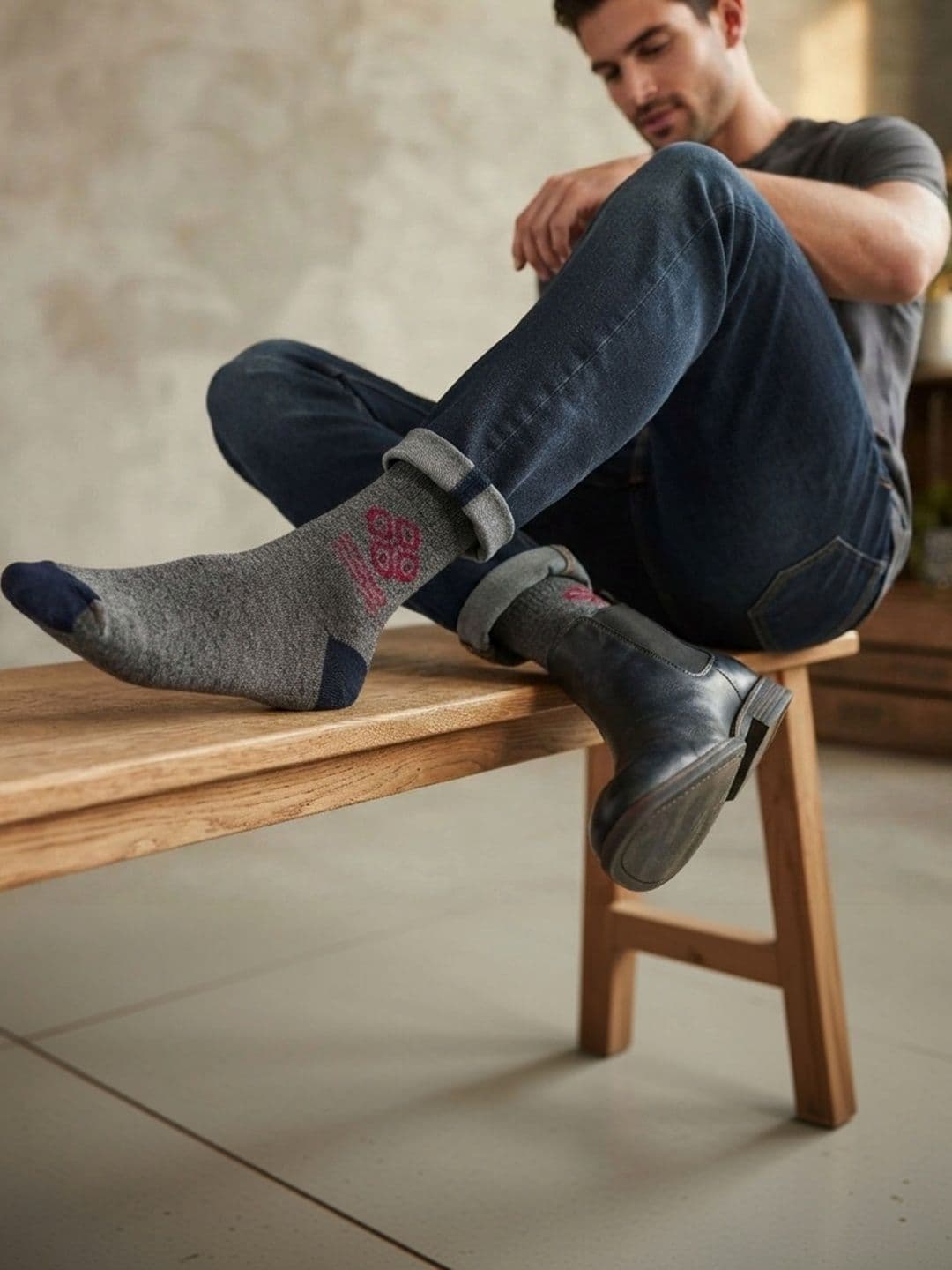 TINY HANDS Men Pack of 5 Cotton Assorted Patterned Above Ankle Socks thumbnail 3