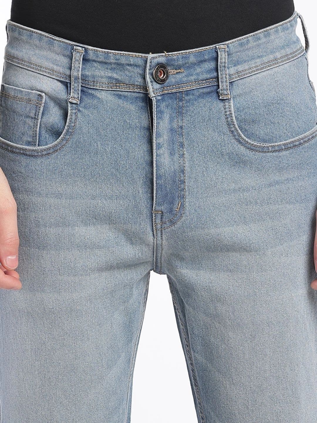 zayla Men Jean Regular Fit Mid-Rise Light Fade Stretchable Jeans thumbnail 4