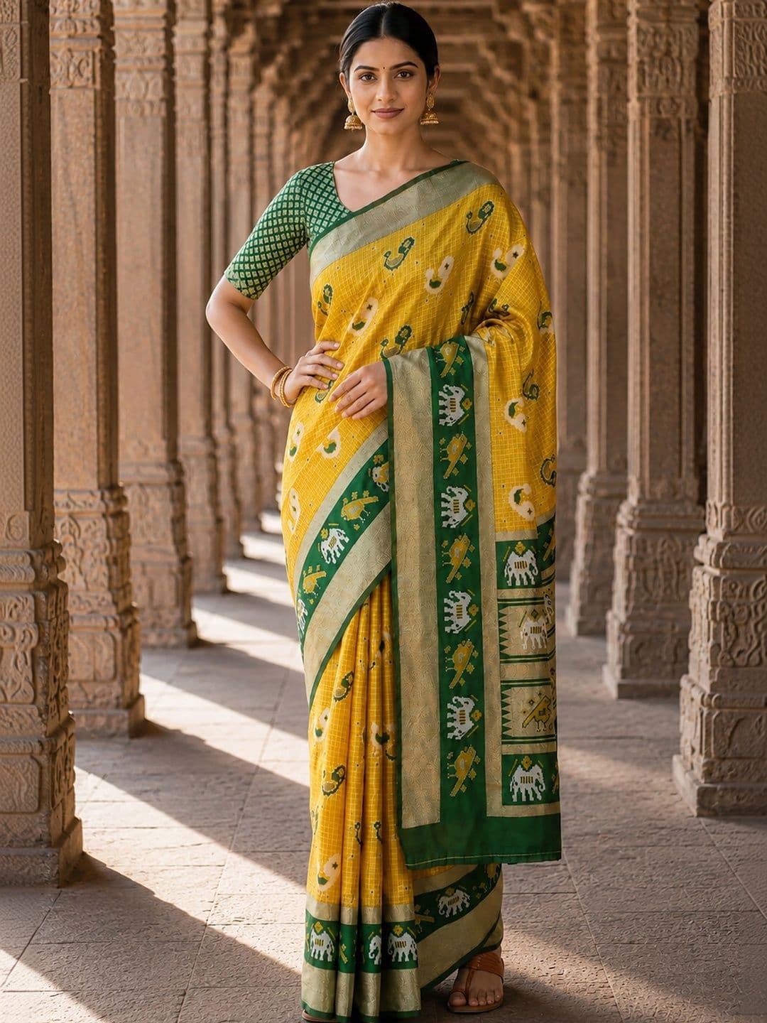Dhaaga Ghar Woven Design Silk Blend Designer Banarasi Saree thumbnail 4
