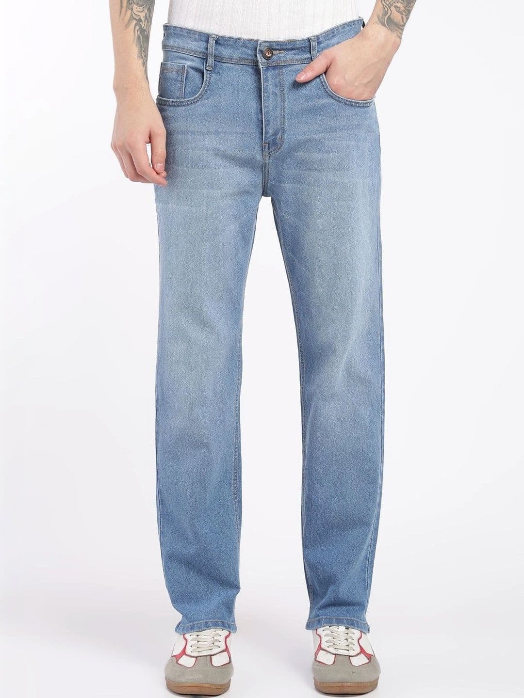 zayla Men Jean Regular Fit Mid-Rise Light Fade Stretchable Jeans - view 1