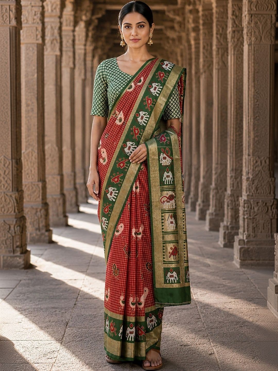 Dhaaga Ghar Woven Design Zari Silk Blend Designer Banarasi Saree - view 1