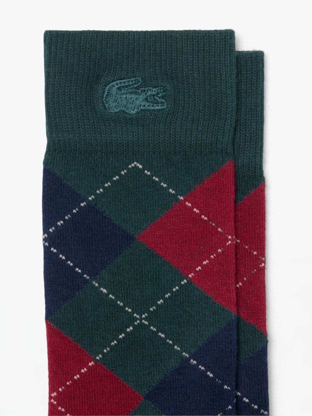 Lacoste Men Pack of 2 Cotton Assorted Patterned Calf Length Socks thumbnail 3