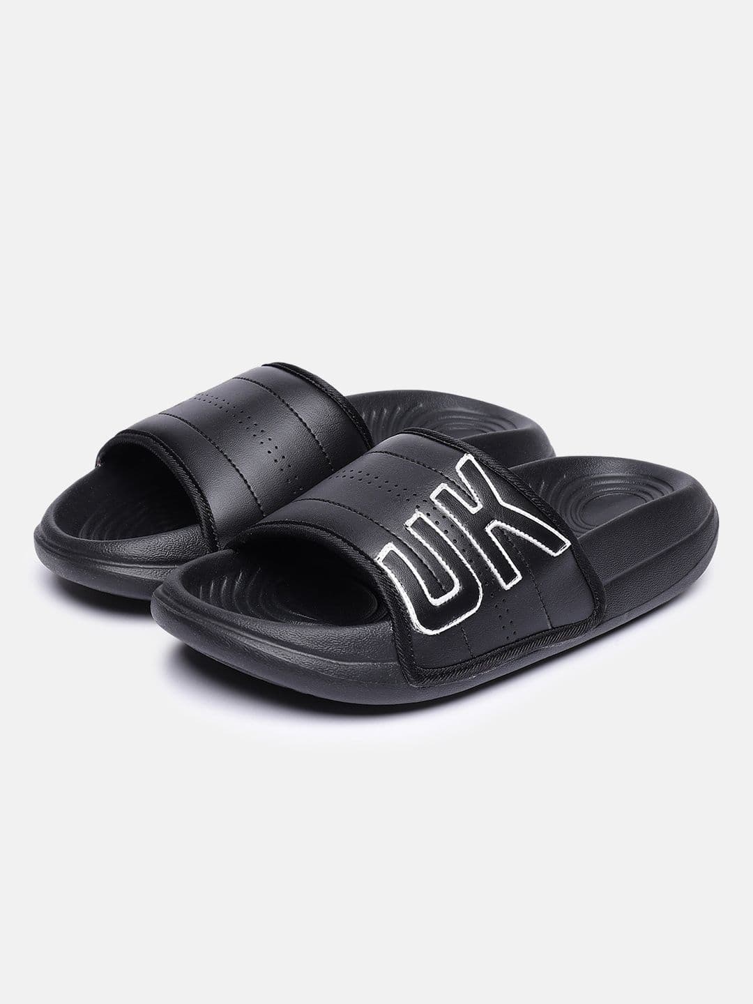 FCUK Men Brand Logo Printed Textured Sliders thumbnail 6