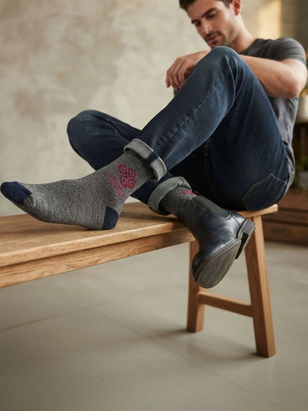 TINY HANDS Men Pack of 3 Cotton Assorted Patterned Above Ankle Socks thumbnail 4