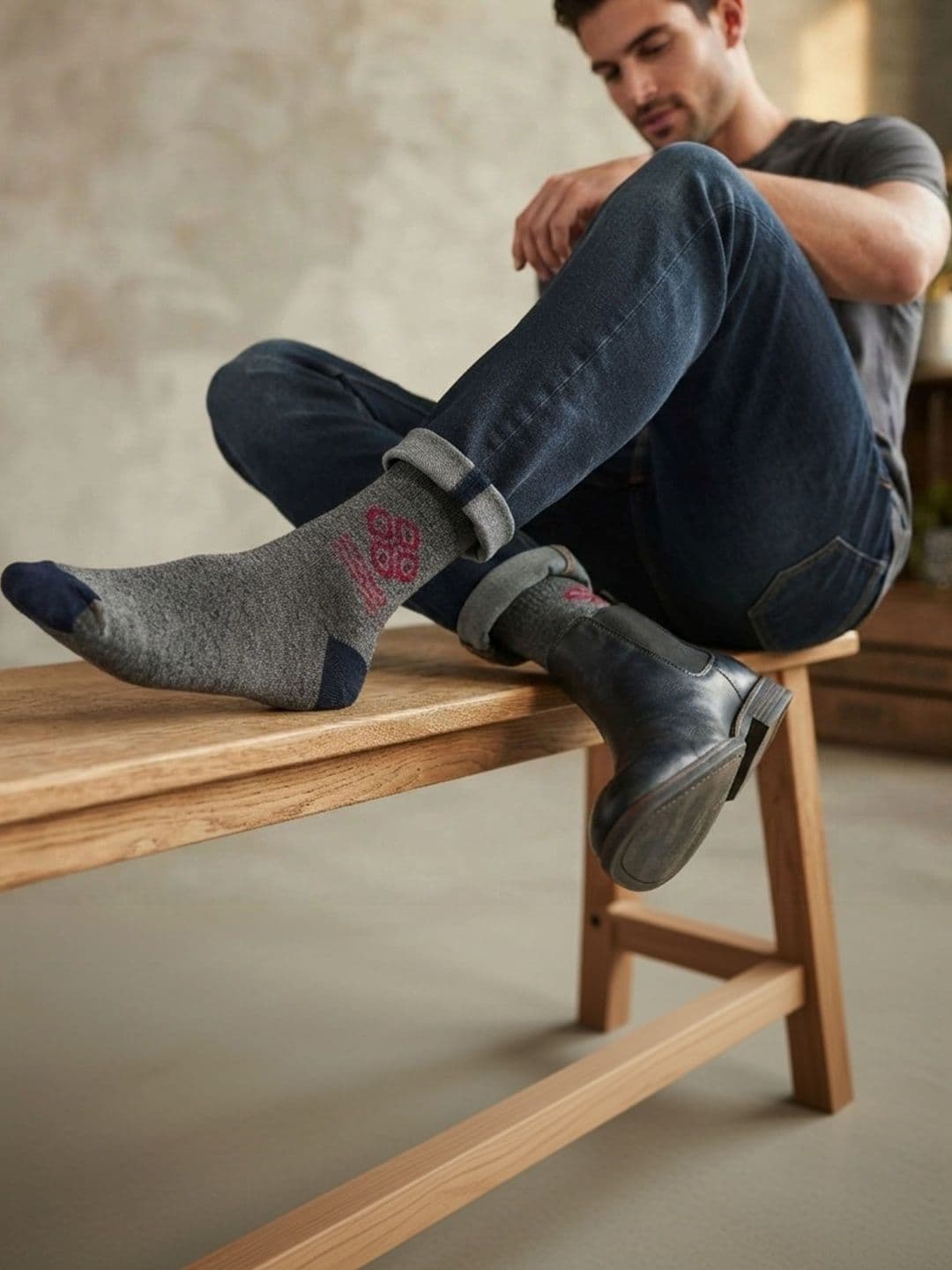 TINY HANDS Men Pack of 5 Cotton Assorted Patterned Above Ankle Socks thumbnail 3