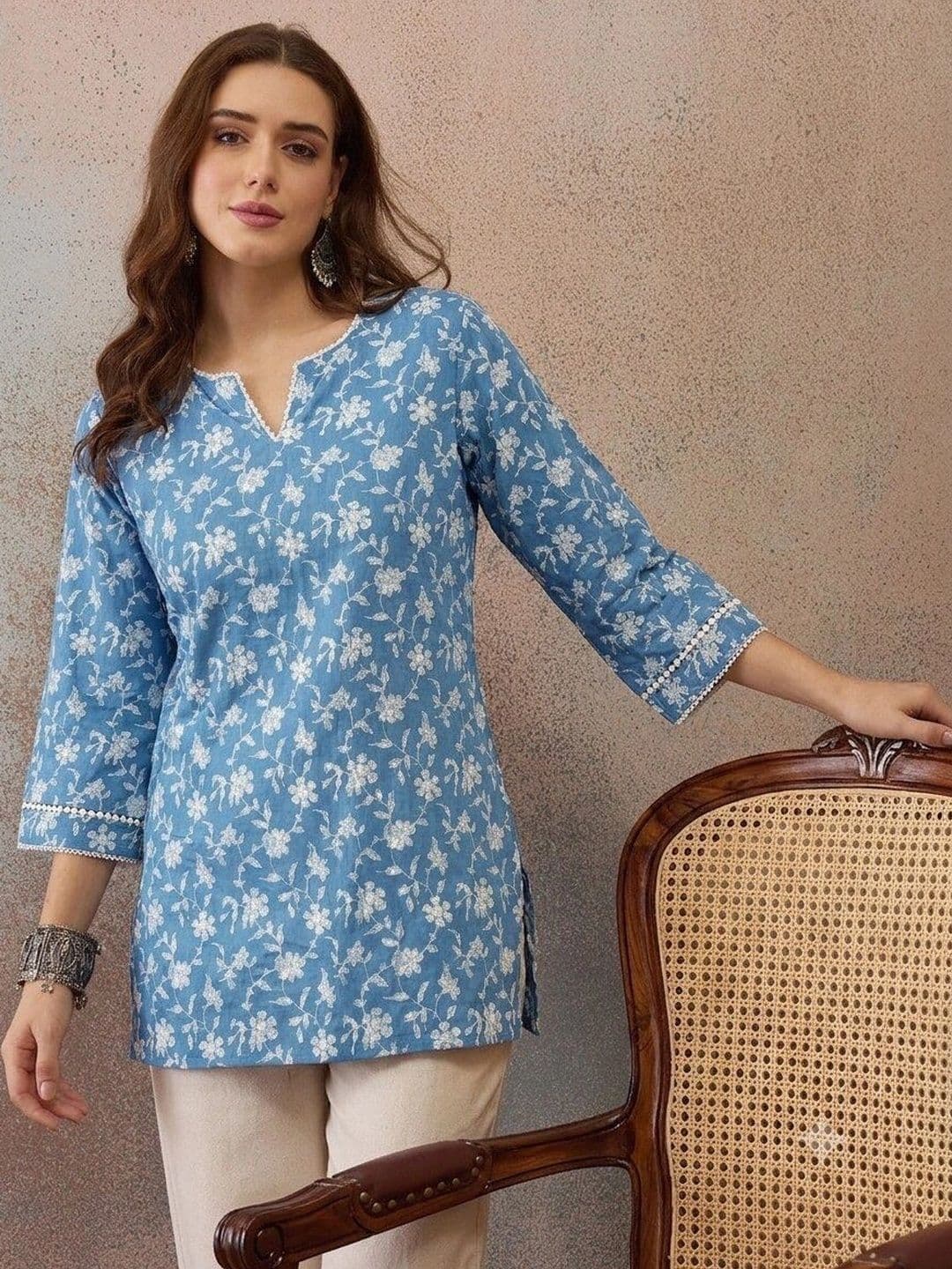 Anouk Floral Printed Pure Cotton Kurti - view 1