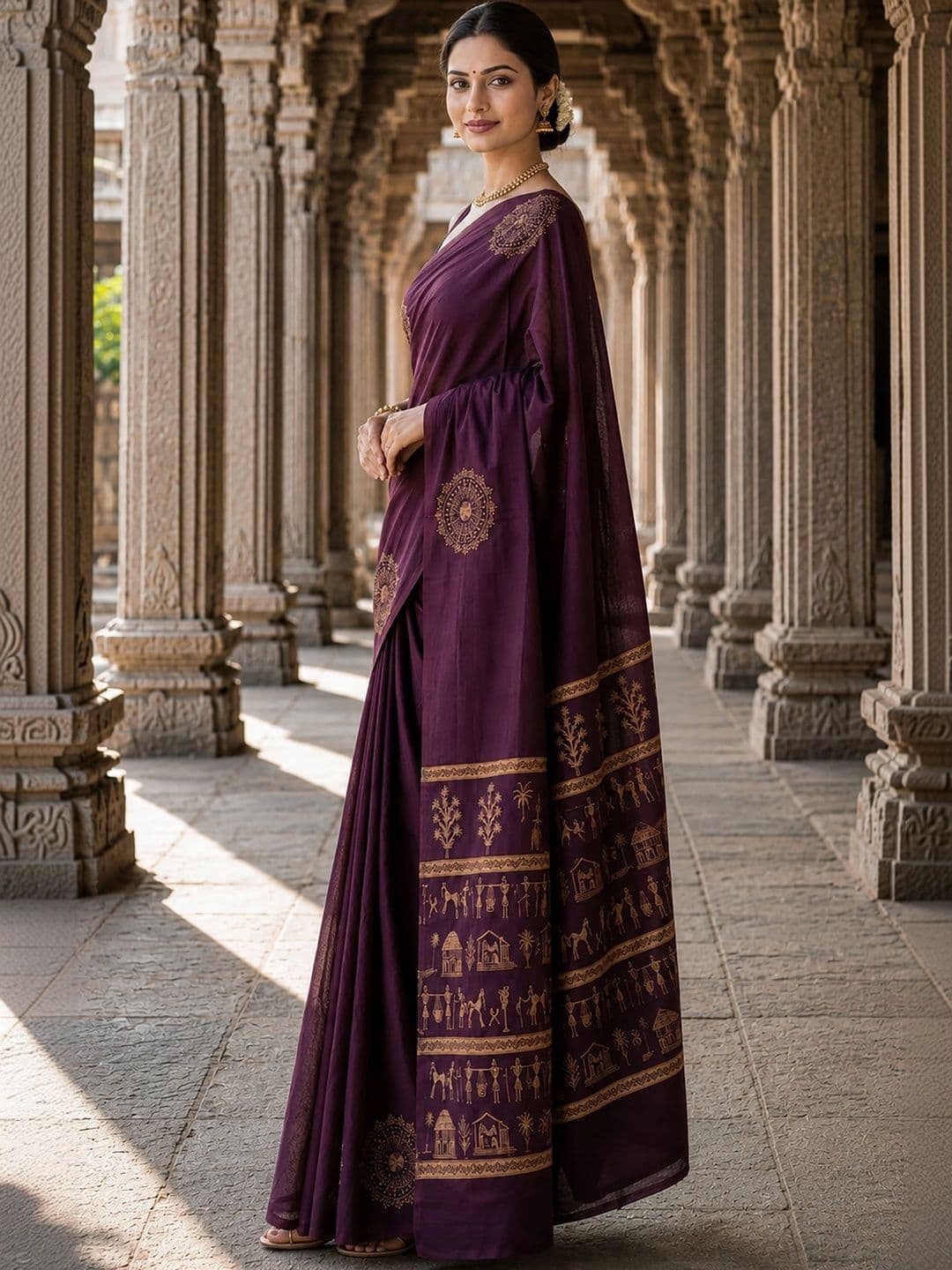 Dhaaga Ghar Warli Silk Blend Designer Banarasi Saree thumbnail 2