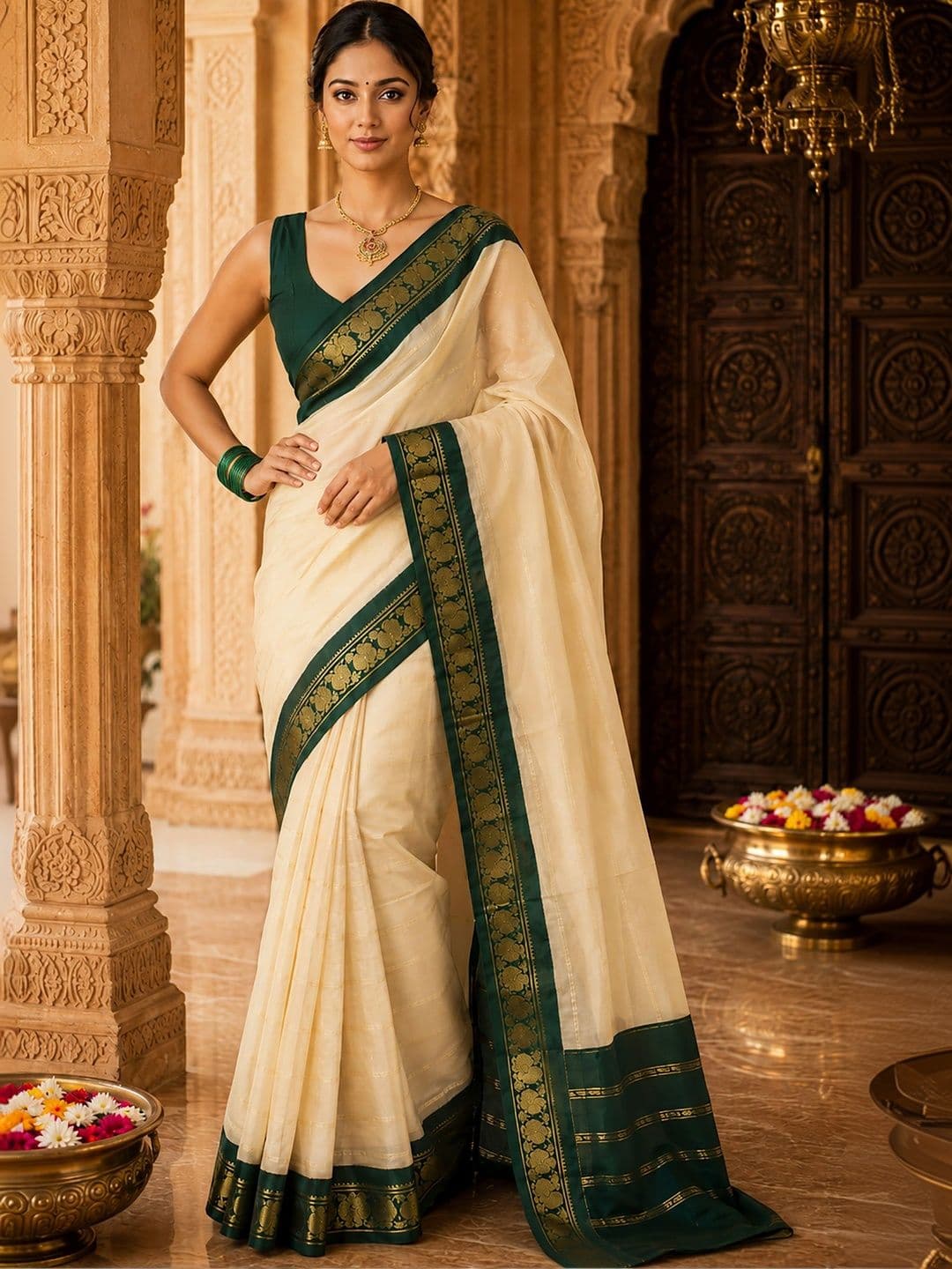 Anjaneya Sarees Woven Design Silk Blend Designer Banarasi Saree thumbnail 3