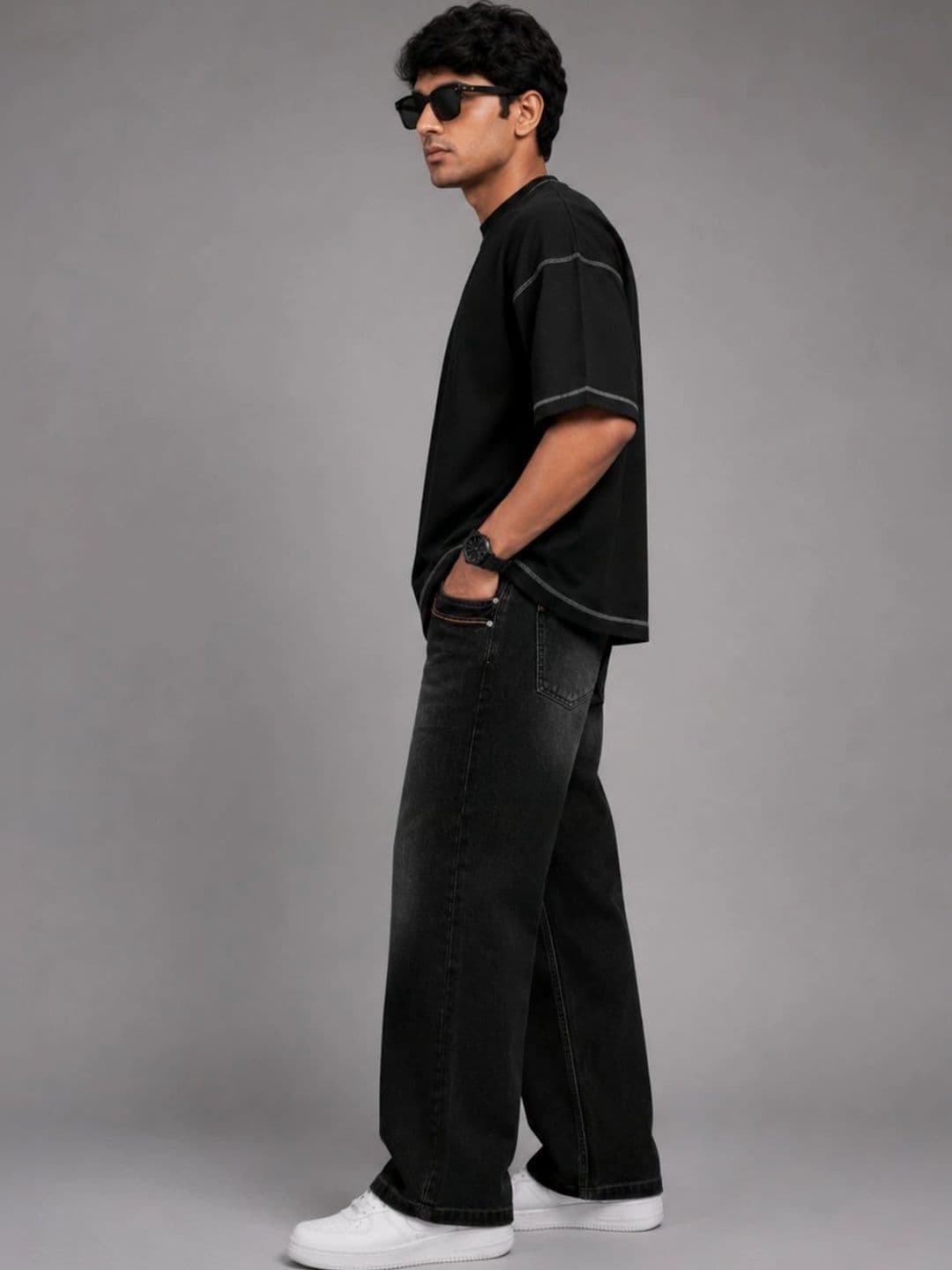 MUMS STITCH Men Straight Fit Mid-Rise Jeans thumbnail 2