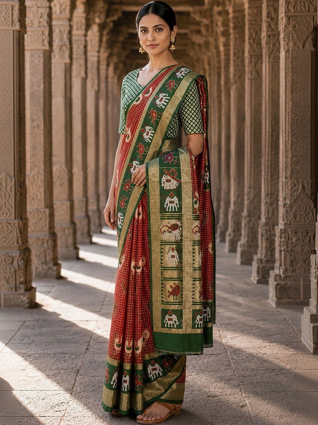 Dhaaga Ghar Woven Design Zari Silk Blend Designer Banarasi Saree thumbnail 5