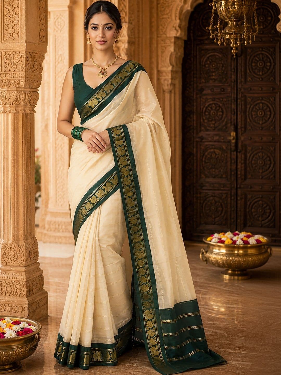 Anjaneya Sarees Woven Design Silk Blend Designer Banarasi Saree - view 1