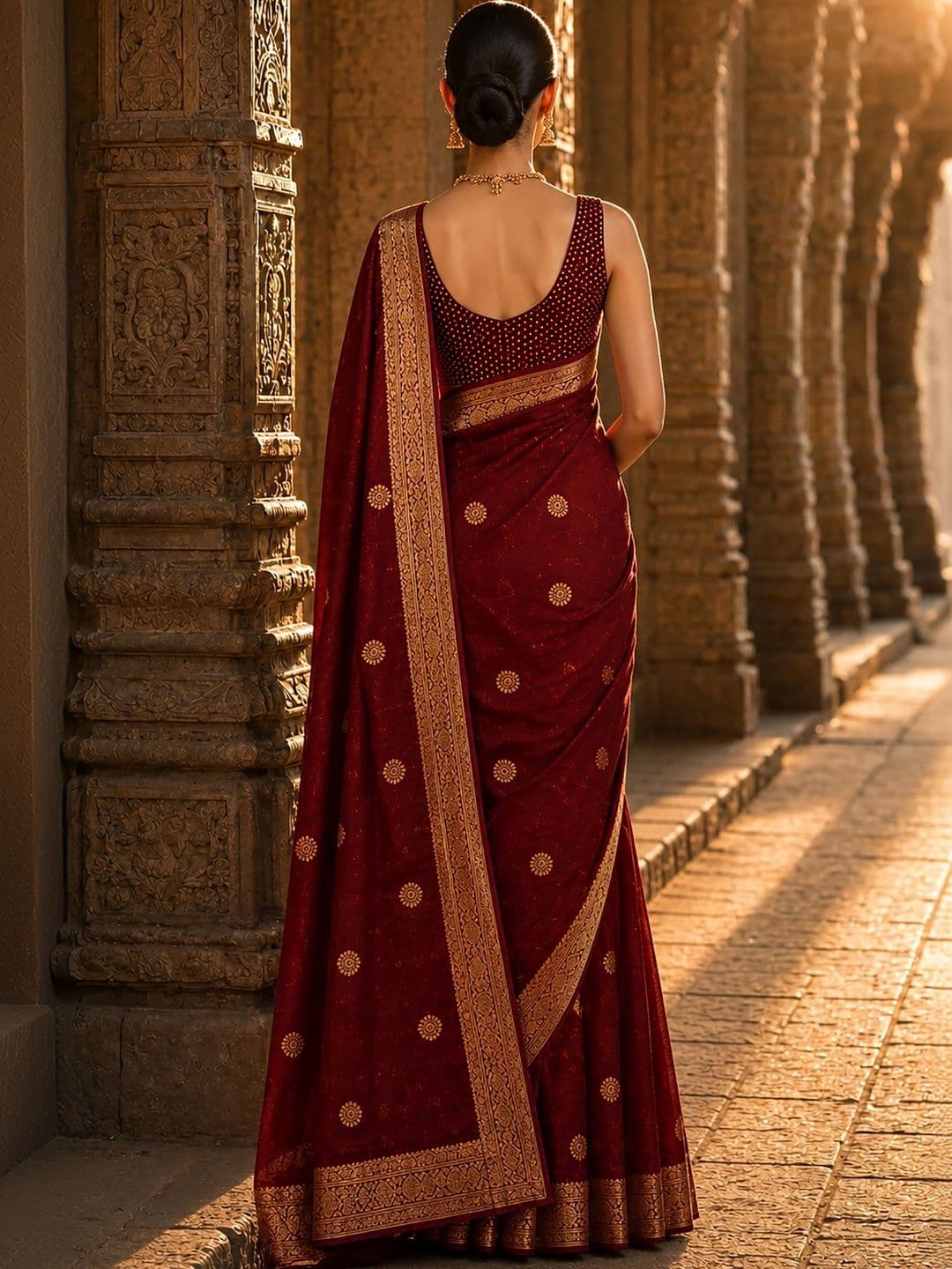 Dhaaga Ghar Woven Design Zari Silk Blend Designer Banarasi Saree thumbnail 4