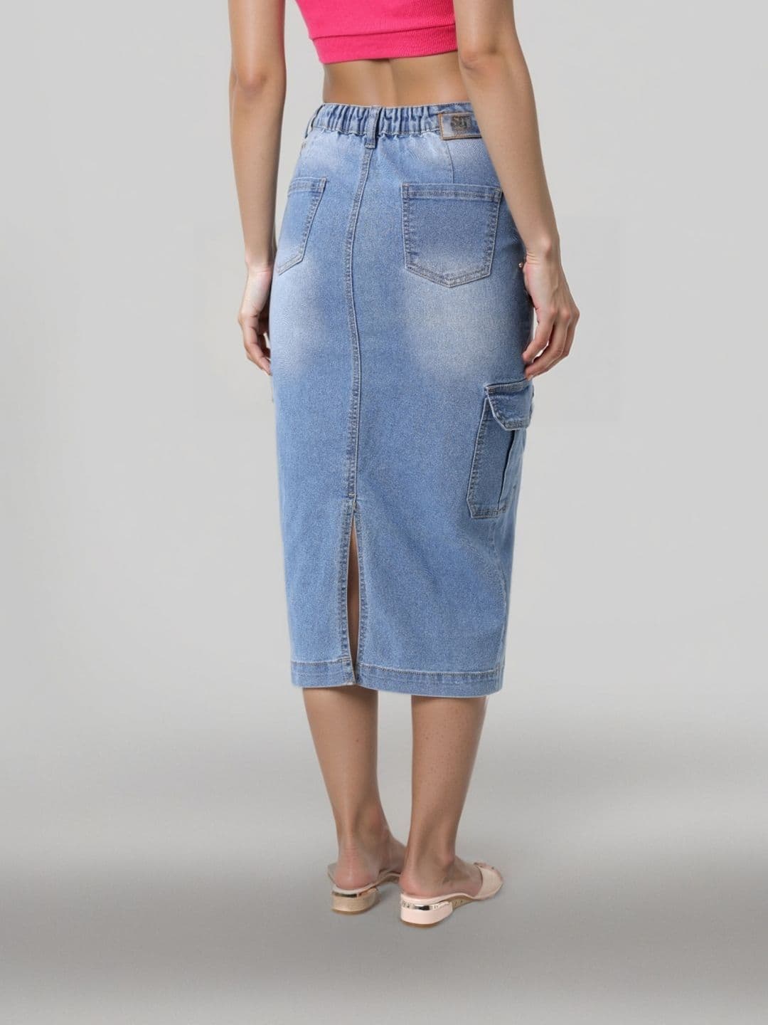 Style Quotient A-Line Cargo Midi Skirt thumbnail 3