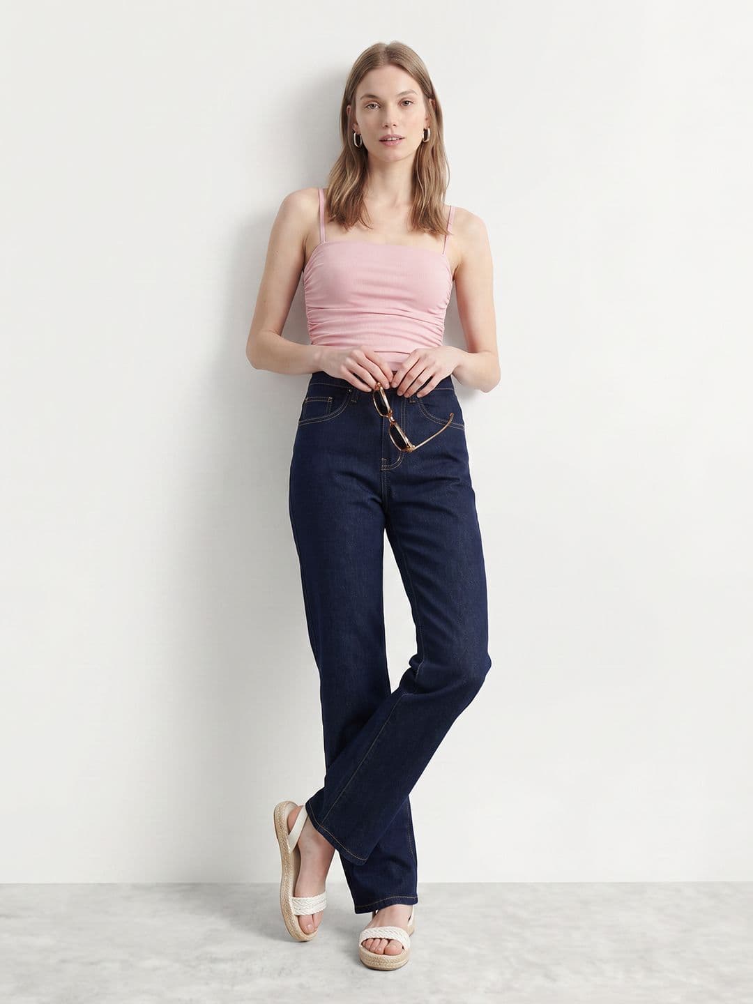 Mast & Harbour Women Straight Fit Stretchable Jeans thumbnail 5