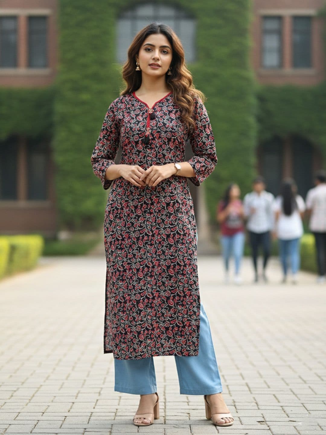 KALAMIR Women Floral Printed Floral Kurta - view 1