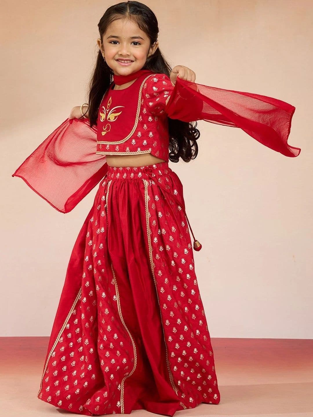 VASTRAMAY Girls Embroidered Ready to Wear Lehenga Choli - view 1