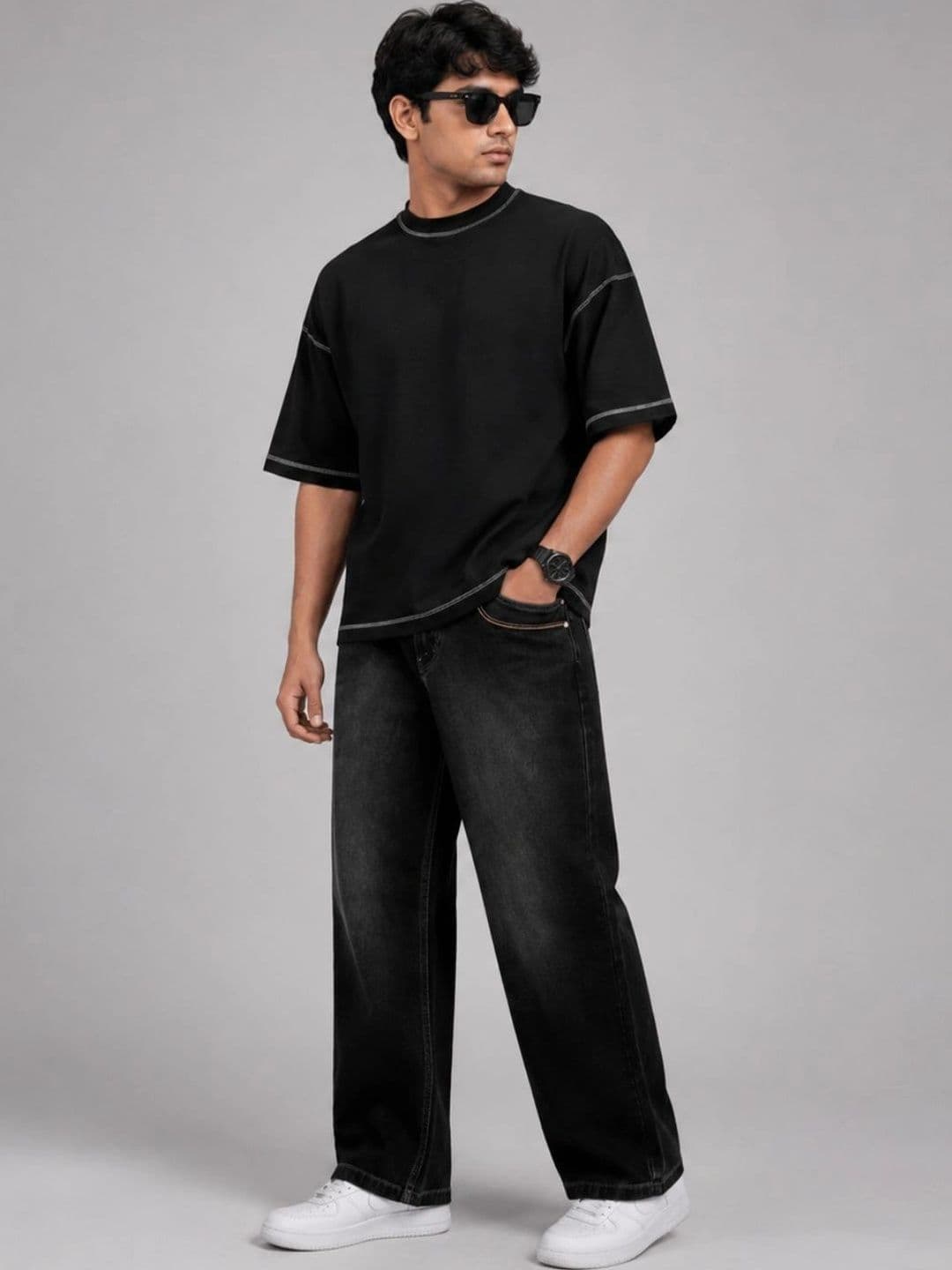MUMS STITCH Men Straight Fit Mid-Rise Jeans thumbnail 4