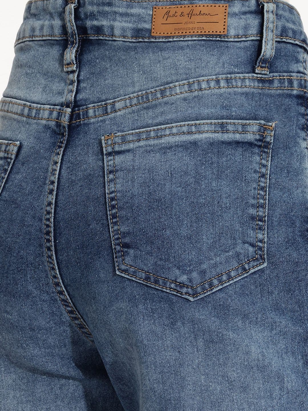 Mast & Harbour Women Bootcut Fit Stretchable Jeans thumbnail 3