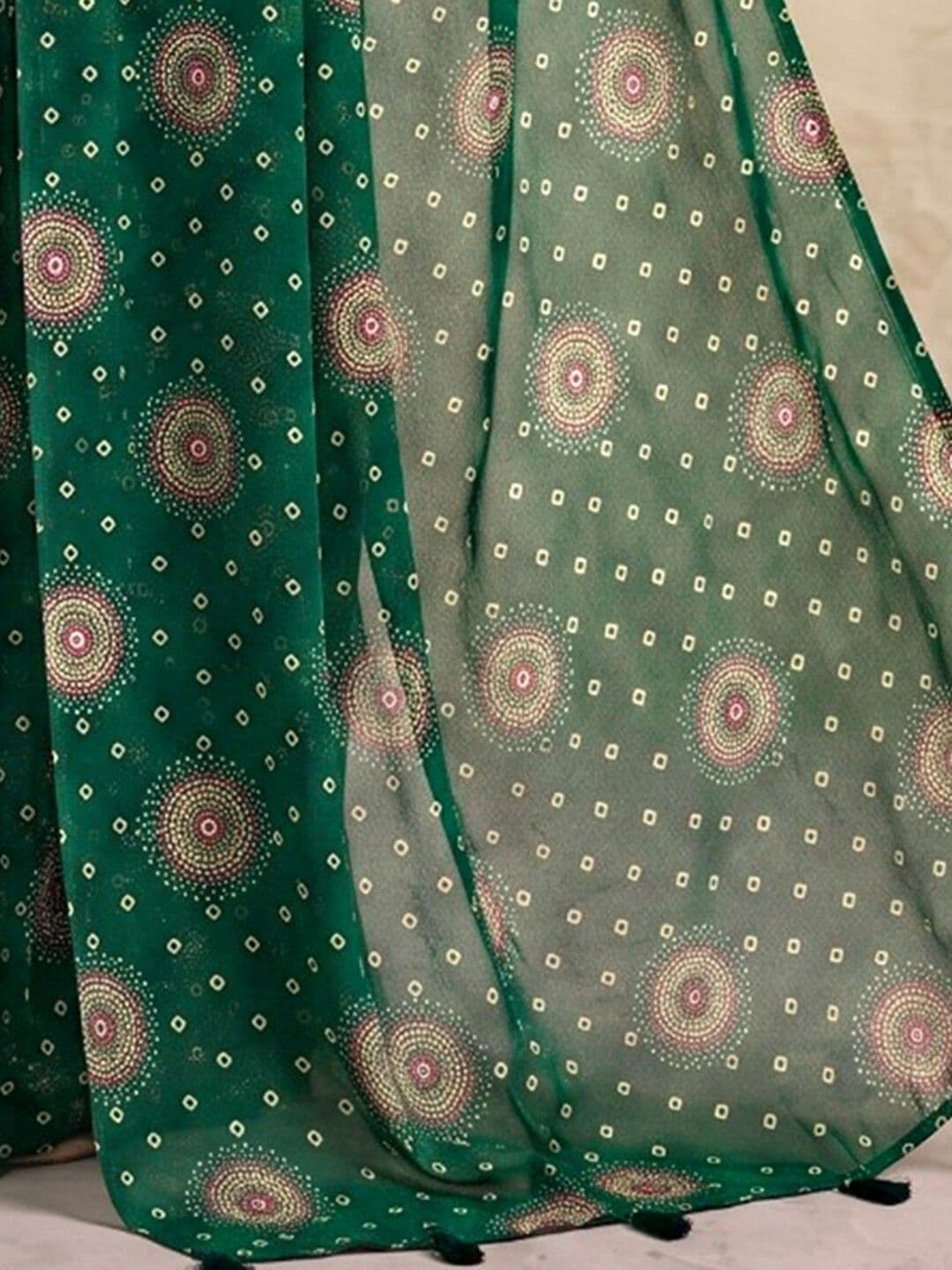 SAARA Bandhani Pure Chiffon Saree thumbnail 3
