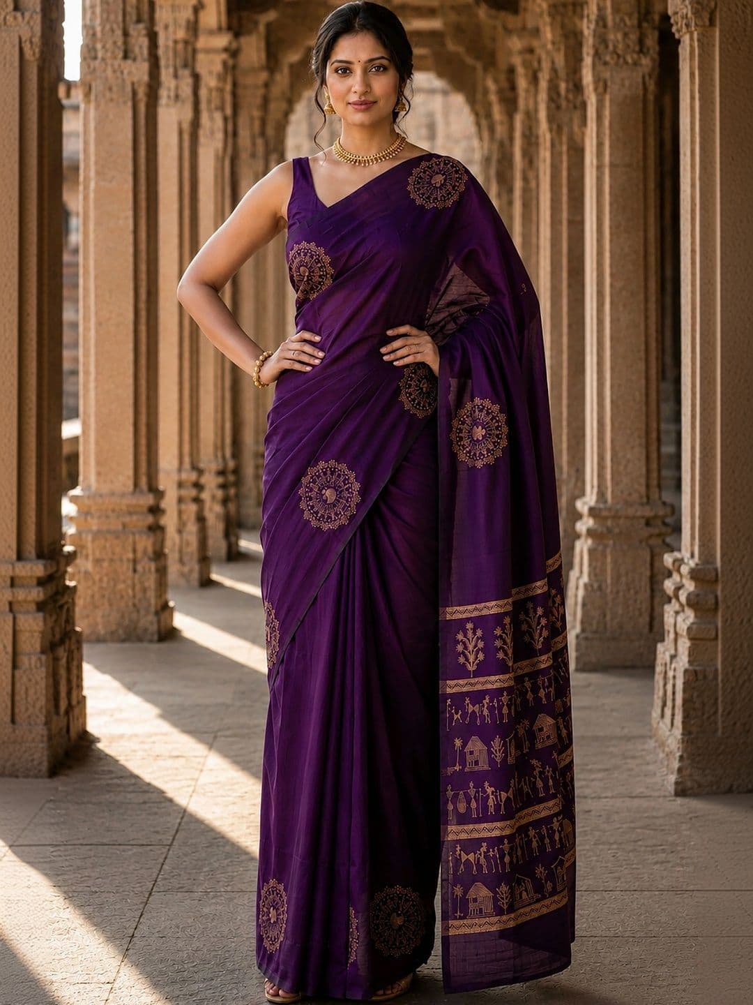Dhaaga Ghar Woven Design Silk Blend Designer Banarasi Saree thumbnail 4