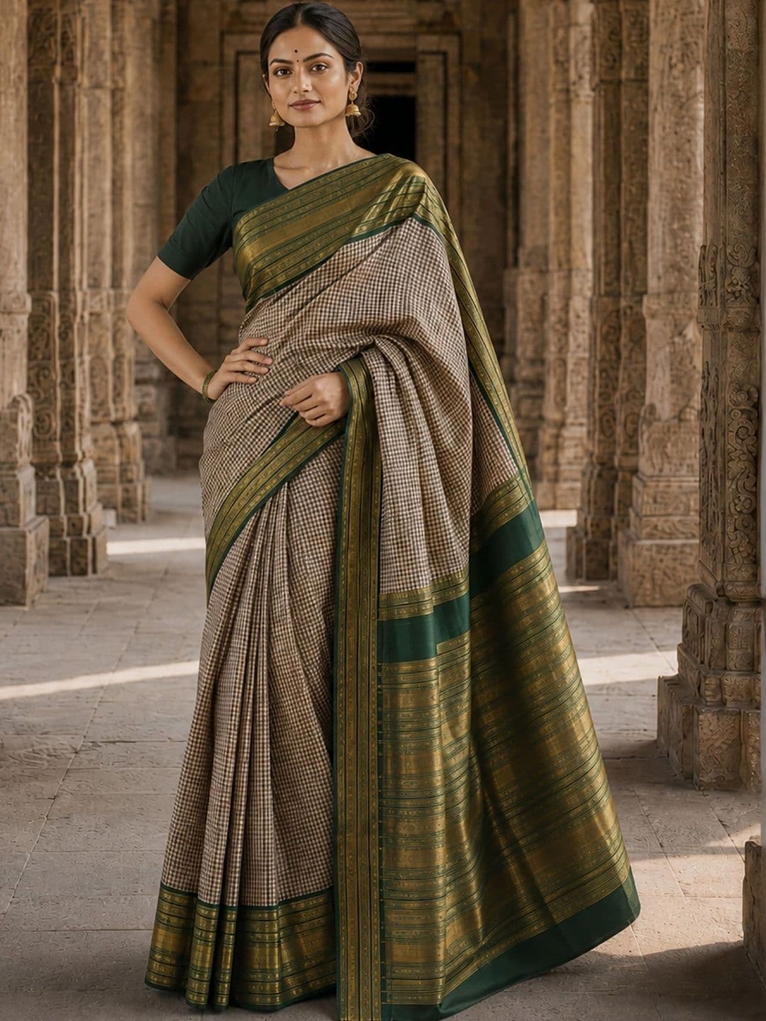 Anjaneya Sarees Women Design Zari Silk Blend Designer Banarasi Saree thumbnail 3