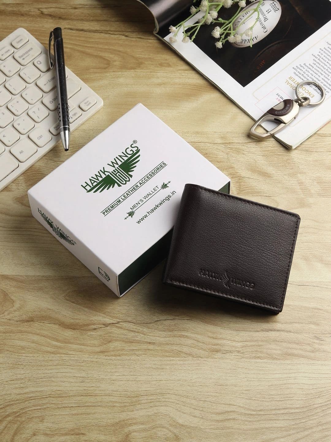 HAWK WINGS Men Leather Two Fold Wallet thumbnail 7