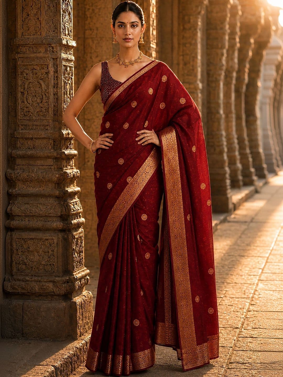 Dhaaga Ghar Woven Design Zari Silk Blend Designer Banarasi Saree thumbnail 3