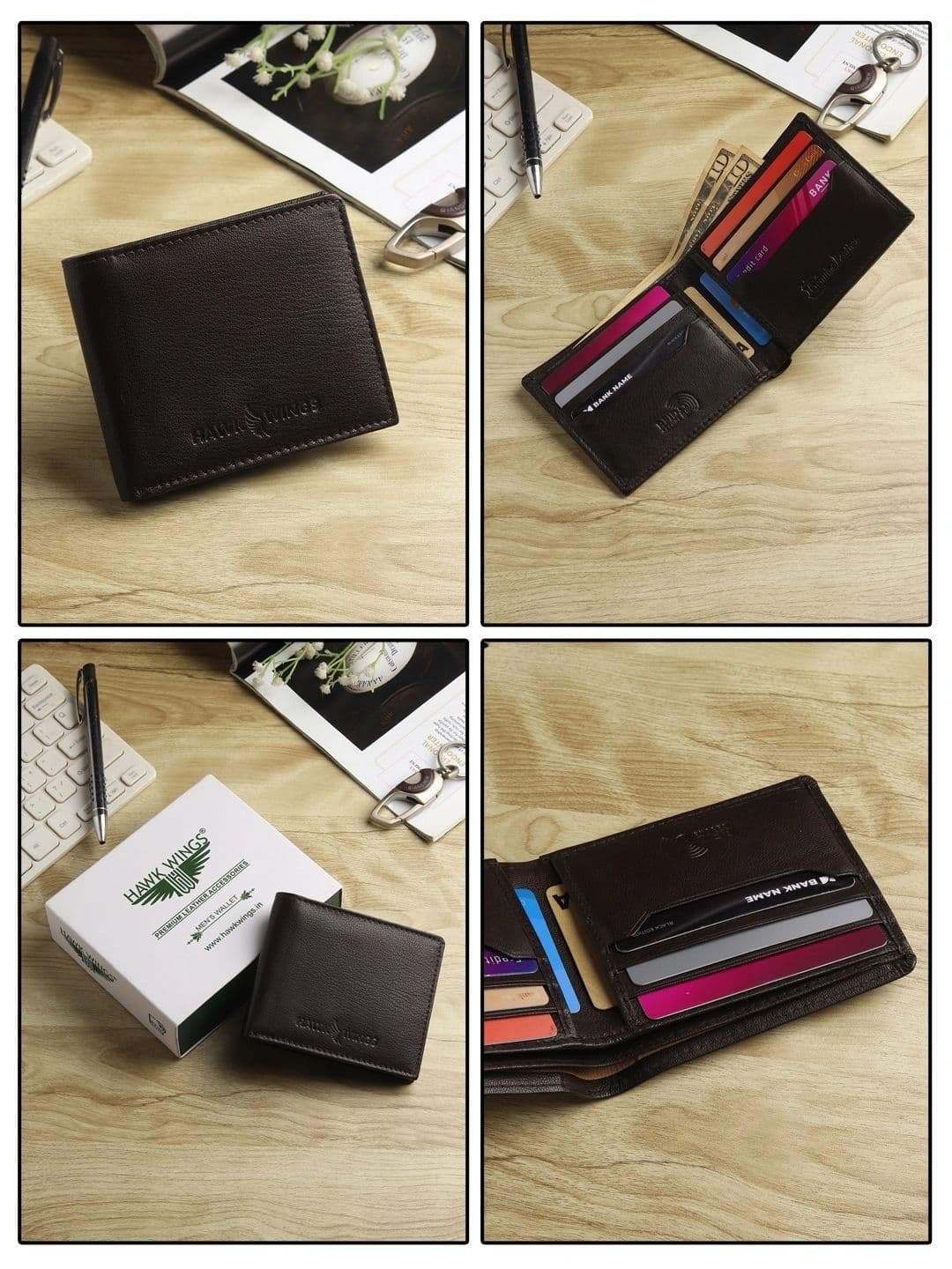 HAWK WINGS Men Leather Two Fold Wallet thumbnail 5