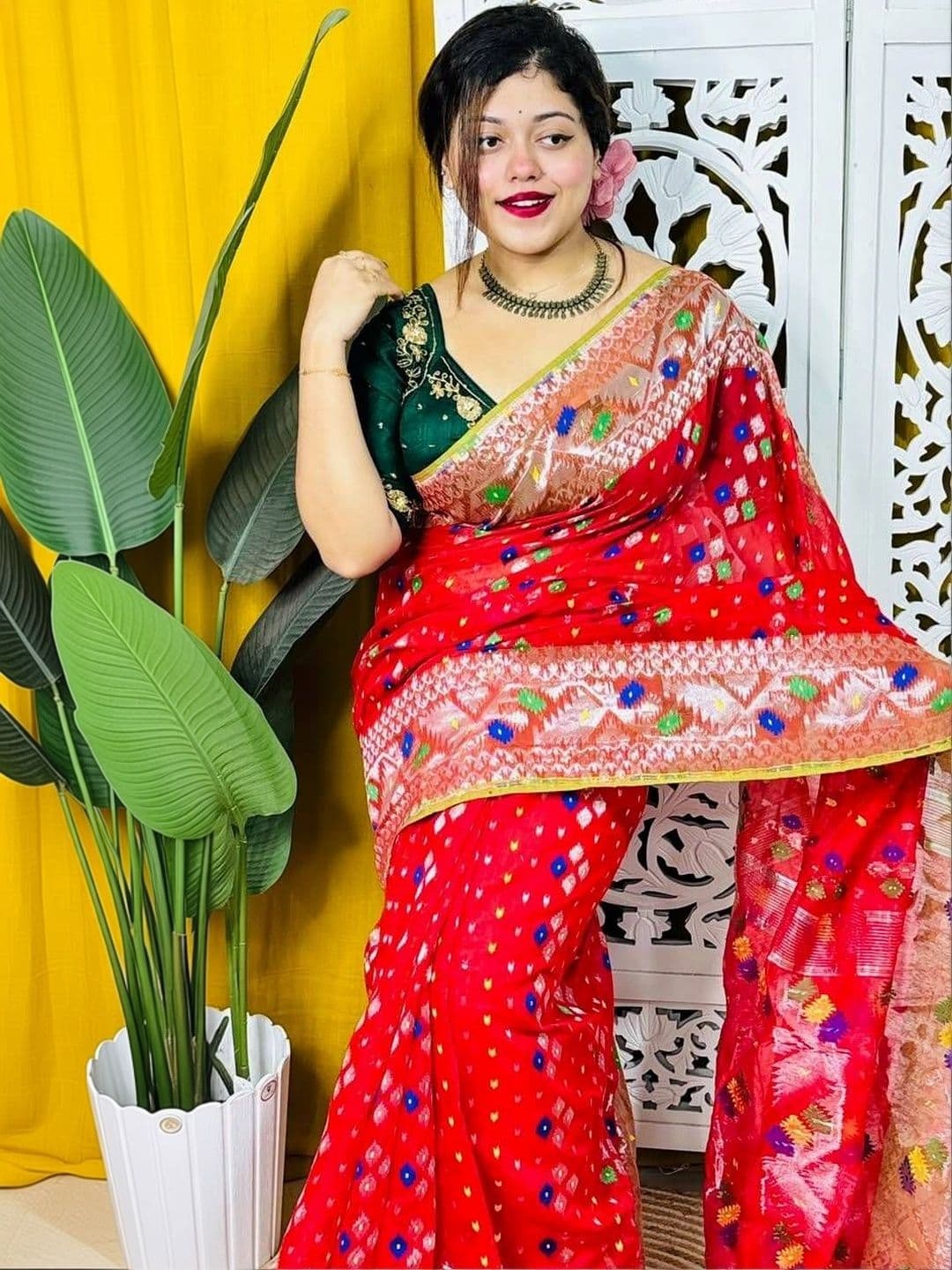 Rnn Saree Zari Silk Cotton Jamdani Sarees thumbnail 2