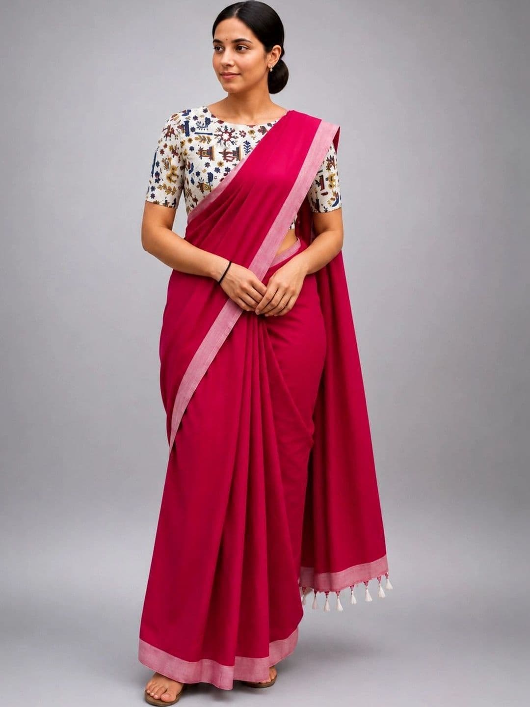 OSARIO Kalamkari Pure Cotton Saree - view 1