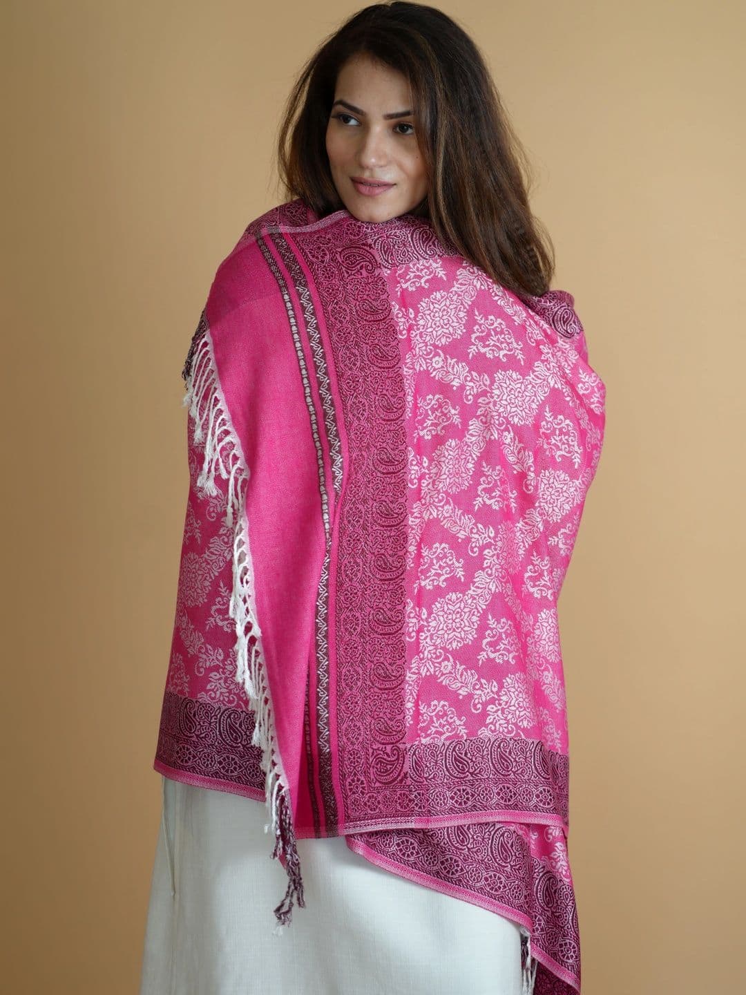 SHIFNEEN Women Ethnic Motifs Woven Design Acrylic Shawl thumbnail 5
