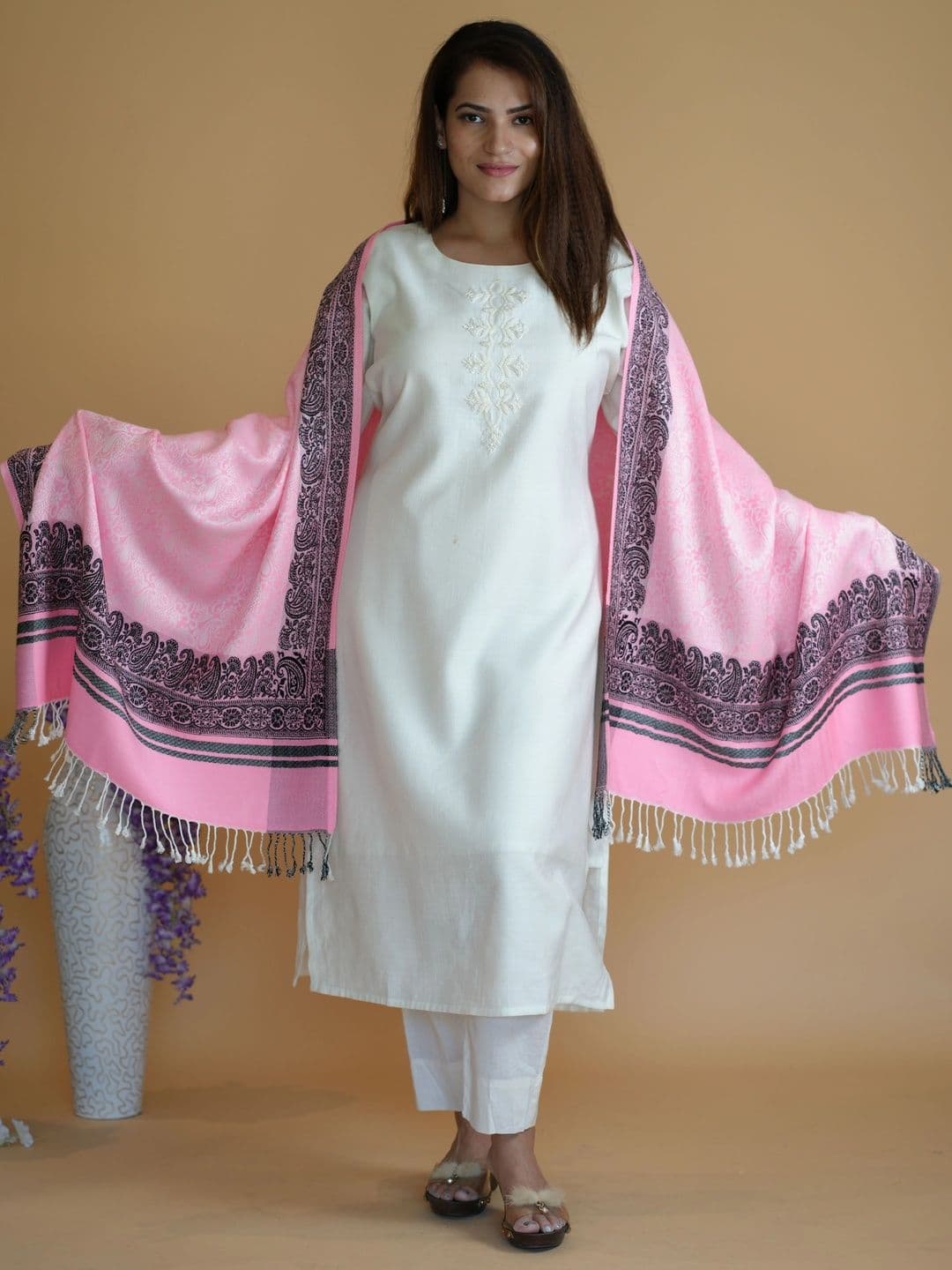 SHIFNEEN Women Paisley Printed Acrylic Shawl - view 1
