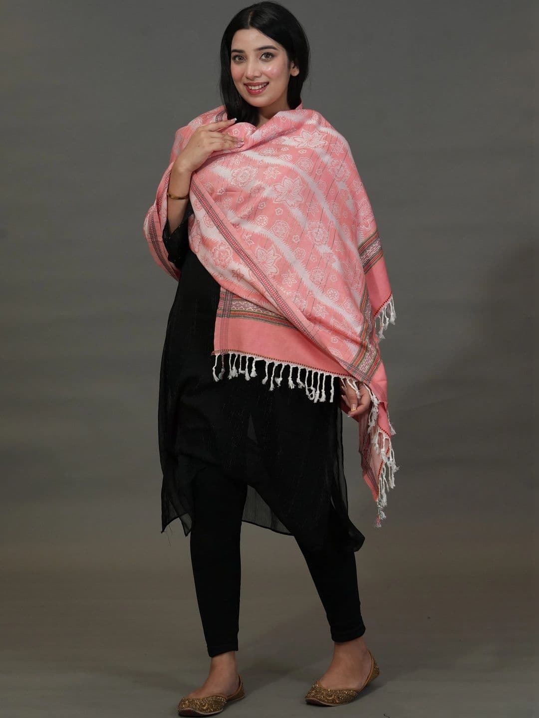 SHIFNEEN Women Woven Design Acrylic Shawl thumbnail 5