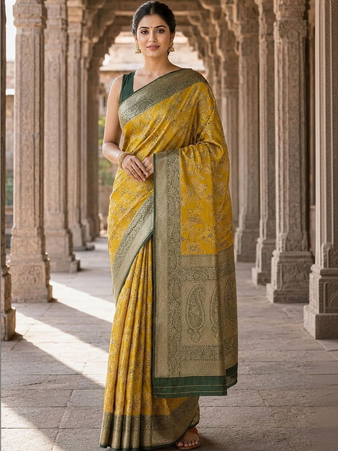Dhaaga Ghar Woven Design Zari Silk Blend Designer Banarasi Saree - view 1