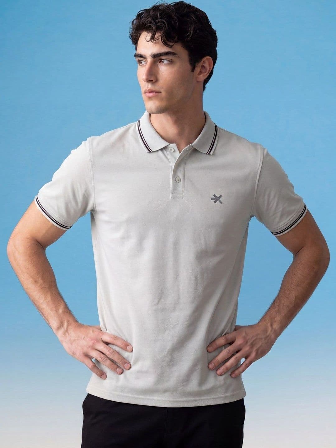 HRX by Hrithik Roshan Men Brand Logo Polo Collar T-shirt - view 1