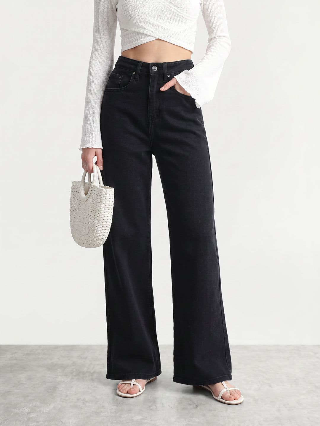 Mast & Harbour Women Wide Leg Fit Stretchable Jeans - view 1