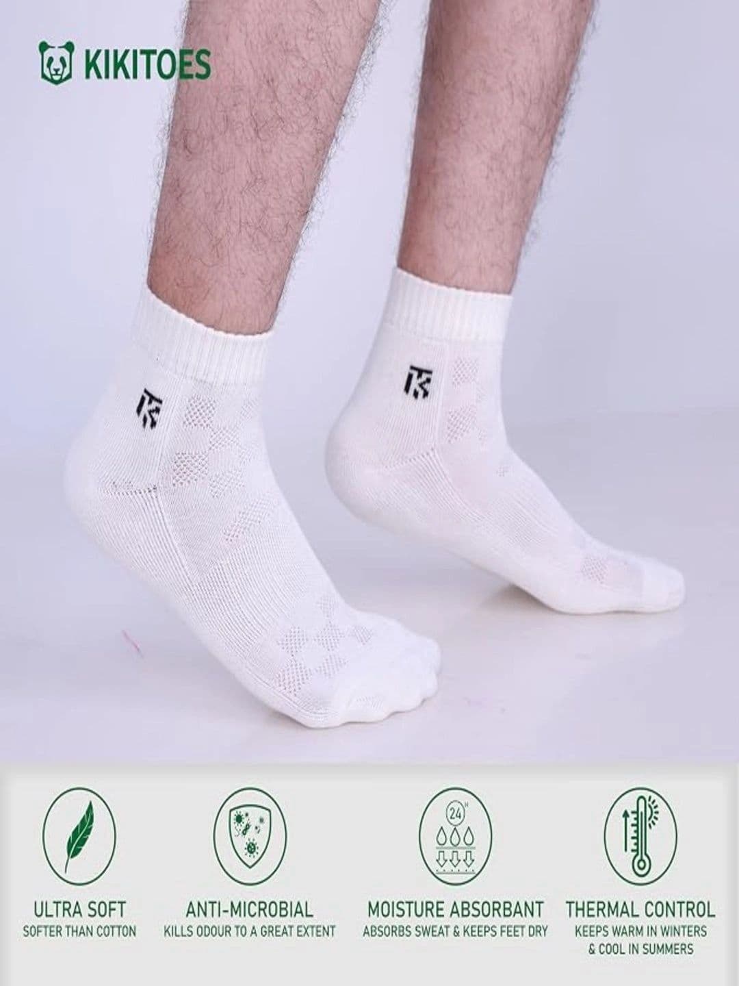 Kikitoes Men Pack of 3 Assorted Patterned Ankle Length Socks thumbnail 3
