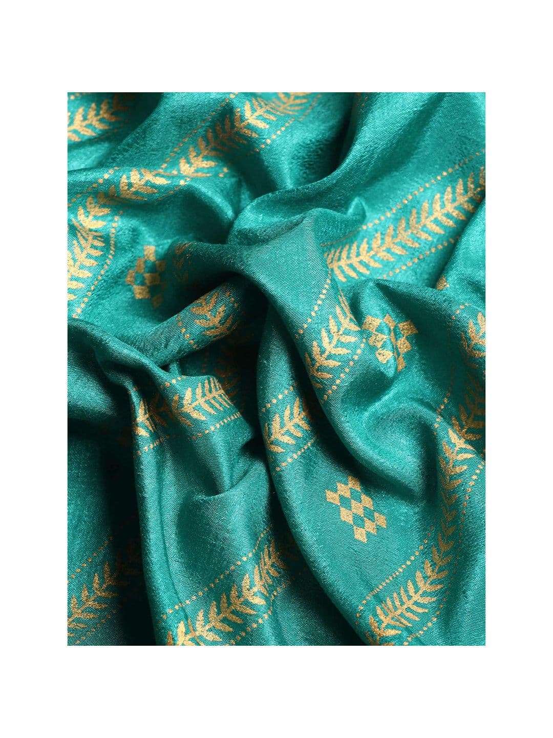 Peachmode Ethnic Motifs Woven Design Zari Silk Blend Saree thumbnail 2