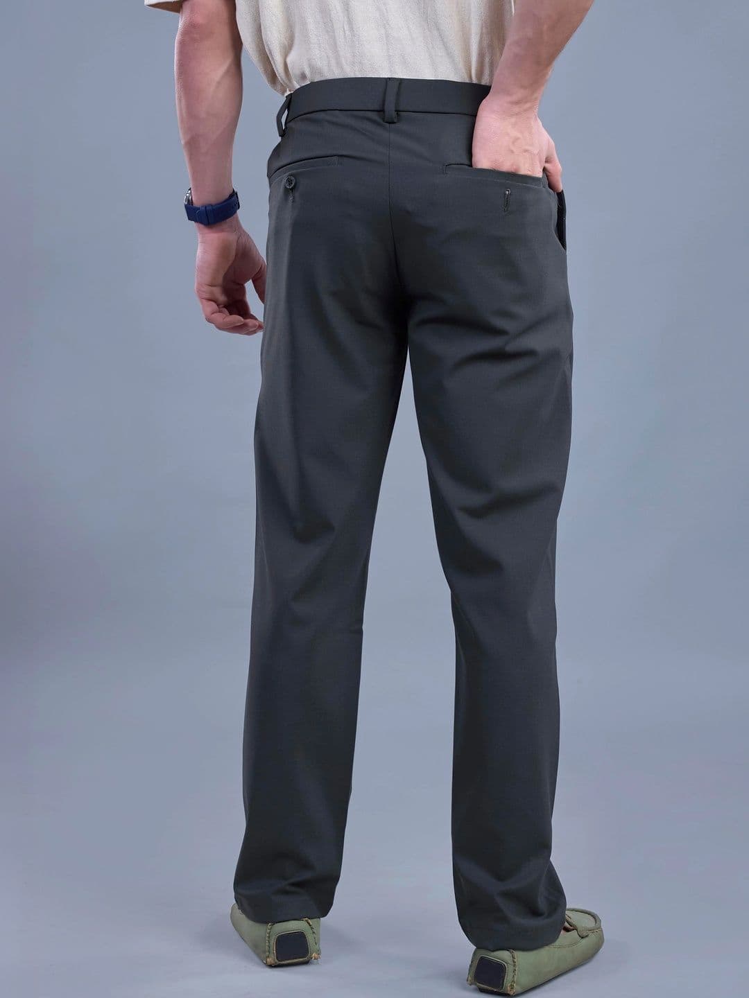 L&C Men Relaxed Straight Fit Easy Wash Trousers thumbnail 6