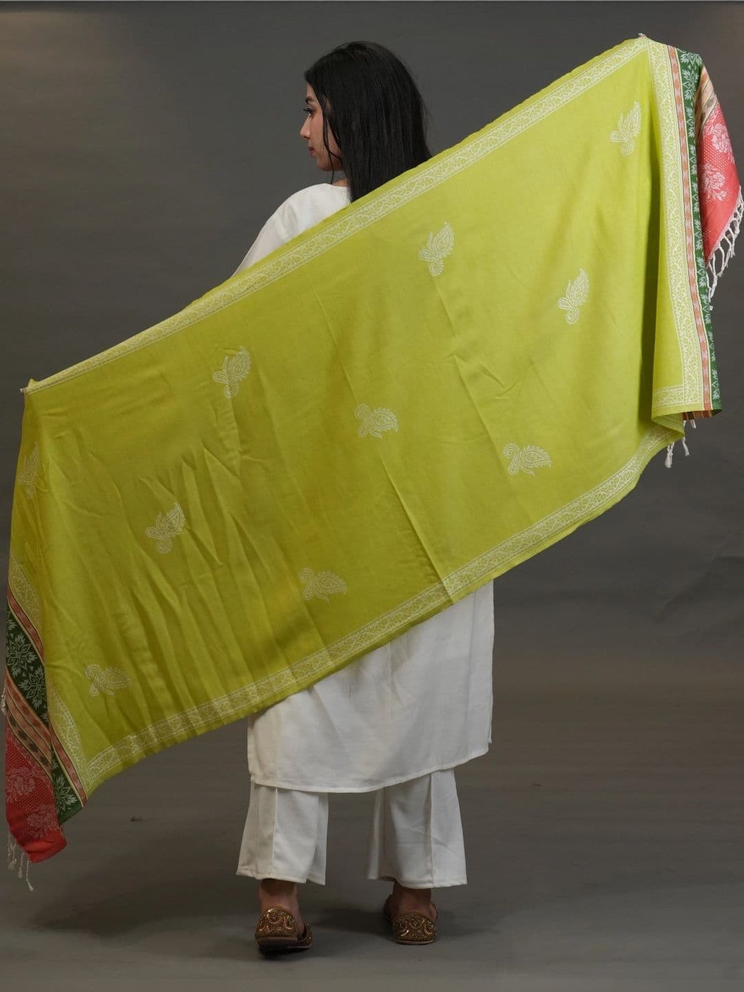 SHIFNEEN Women Ethnic Motifs Printed Acrylic Shawl thumbnail 2
