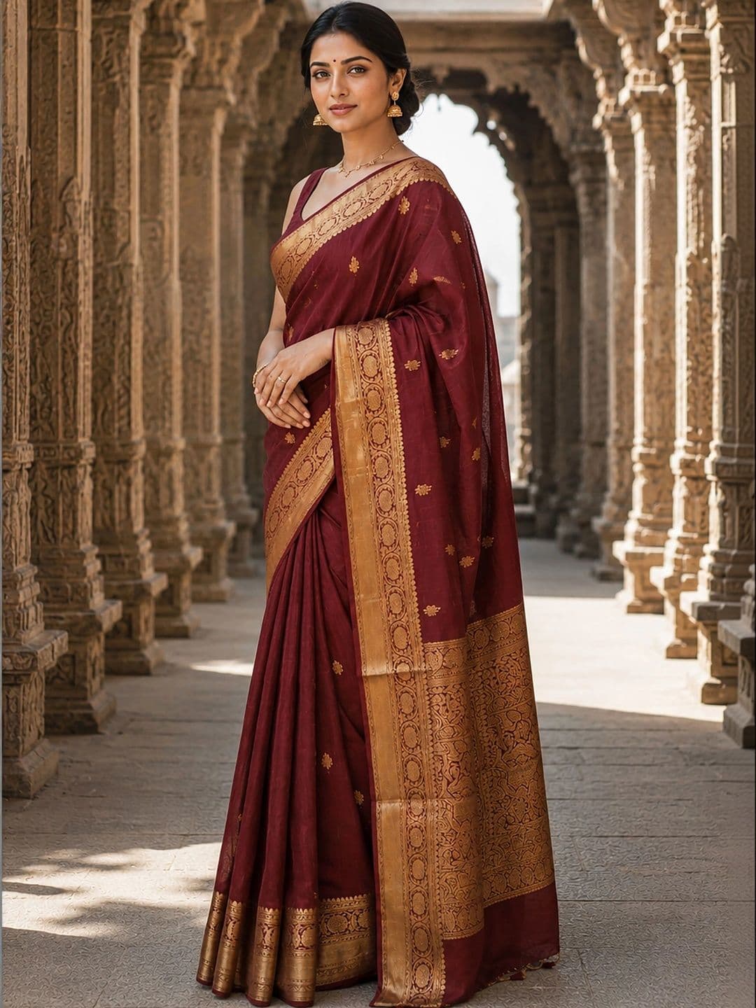 Dhaaga Ghar Woven Design Zari Silk Blend Designer Banarasi Saree thumbnail 3