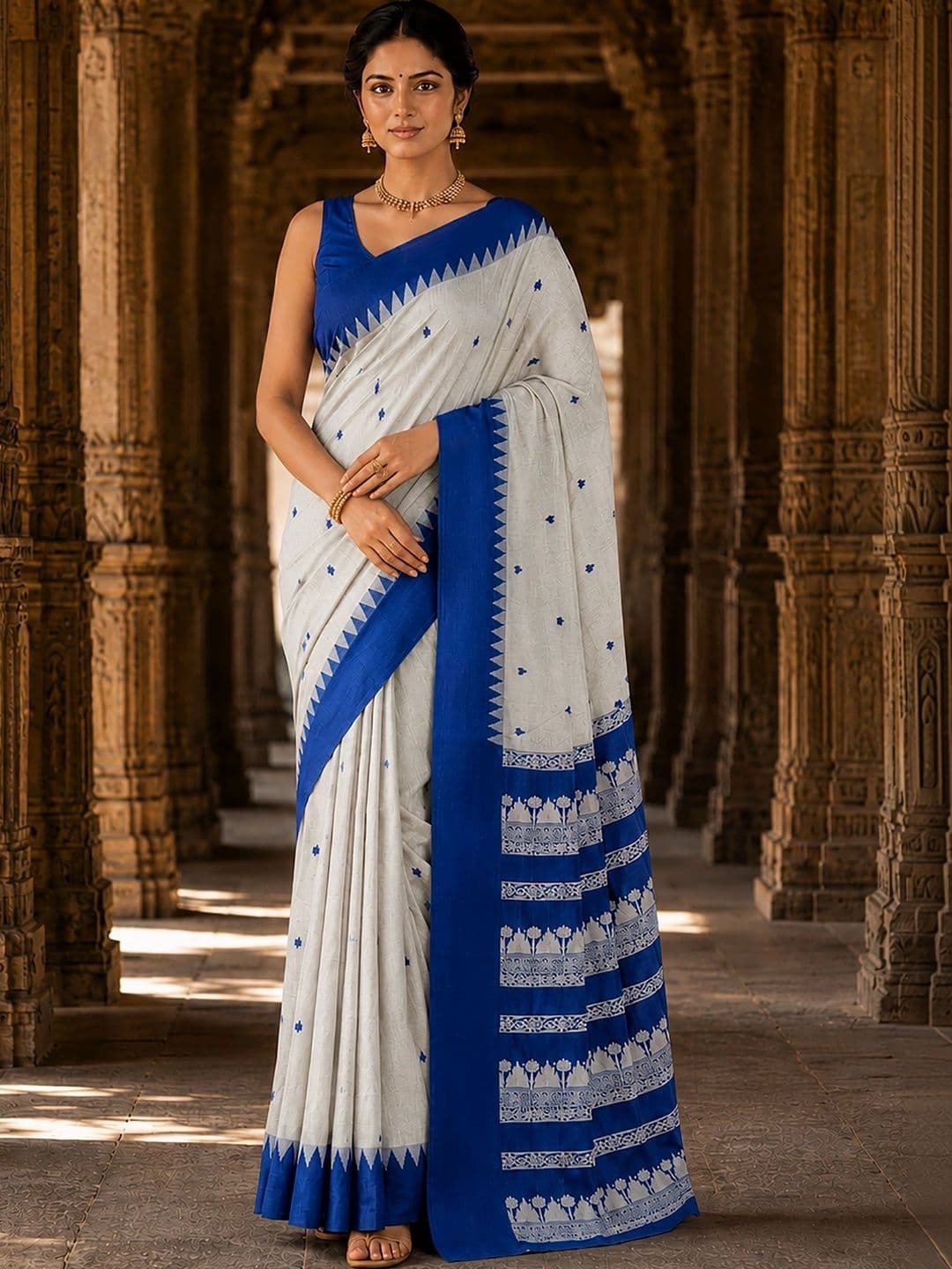 bigben textile Embroidered Designer Kanjeevaram Saree - view 1