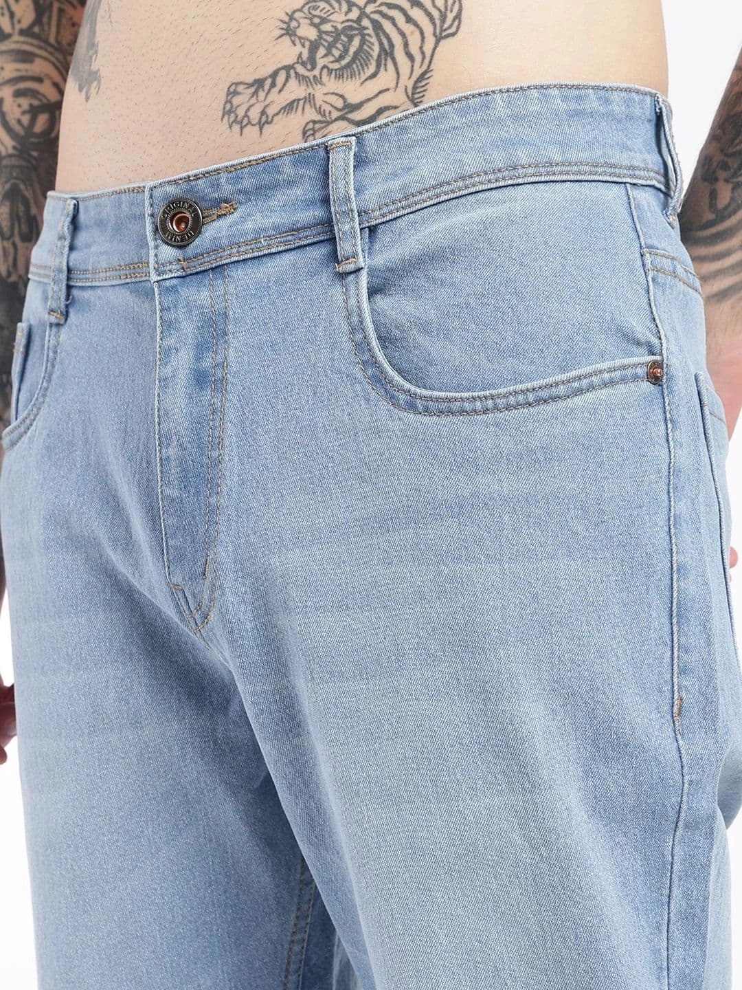 zayla Men Jean Regular Fit Mid-Rise Light Fade Stretchable Jeans thumbnail 2