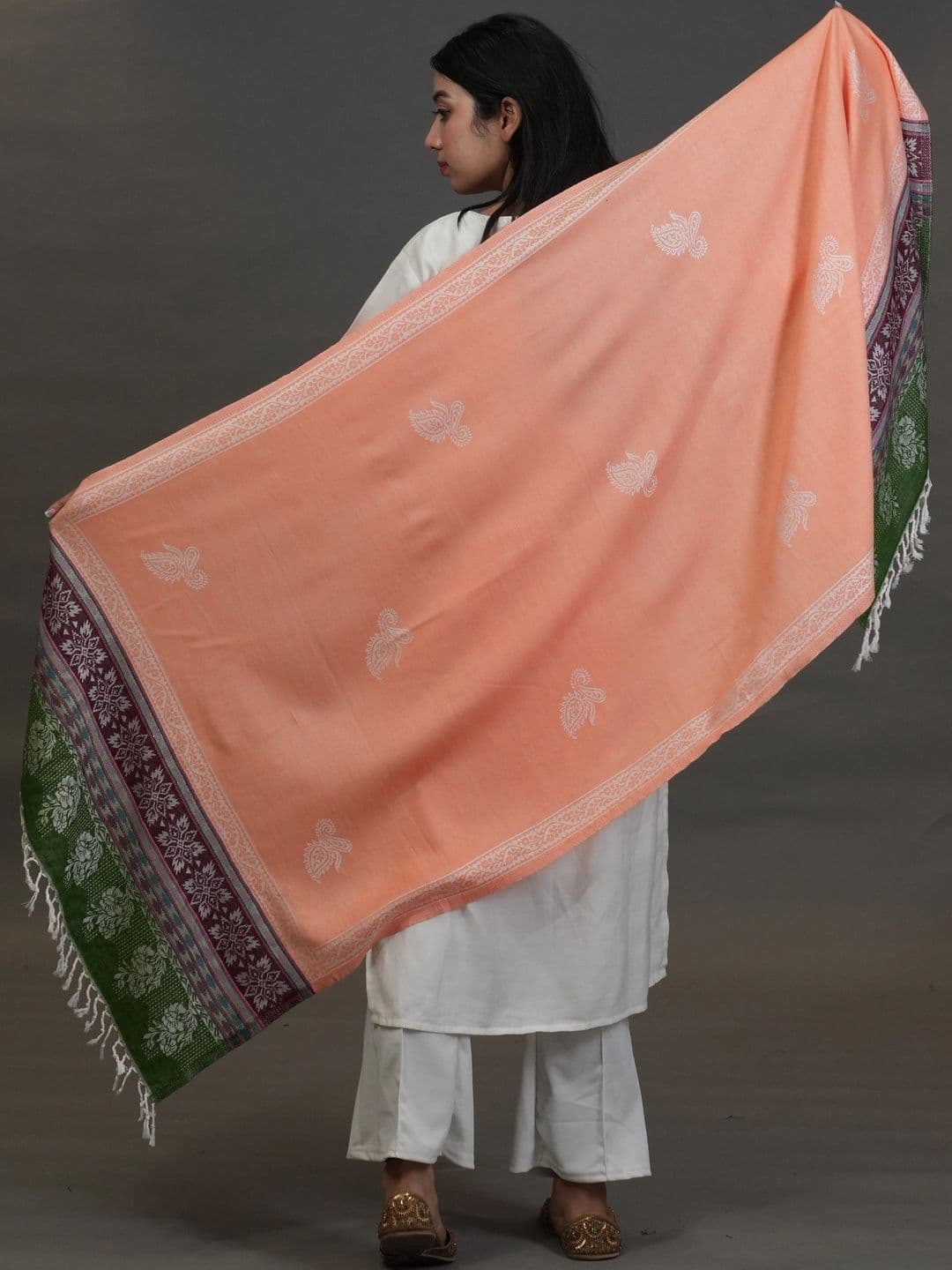 SHIFNEEN Women Ethnic Motifs Embroidered Acrylic Shawl thumbnail 5