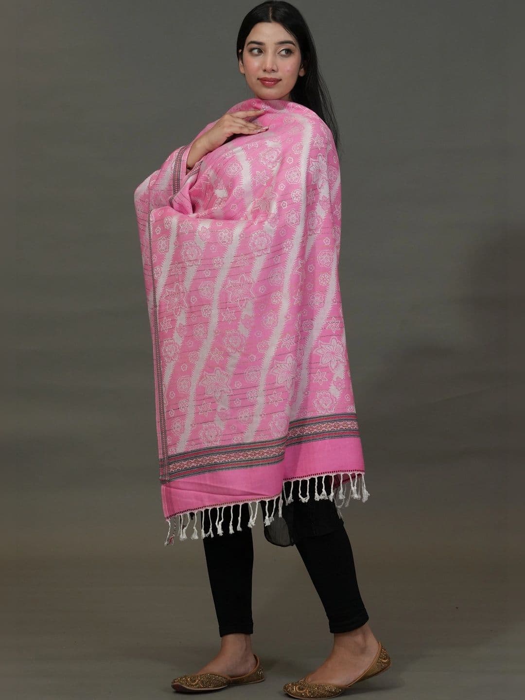 SHIFNEEN Women Floral Printed Acrylic Shawl - view 1