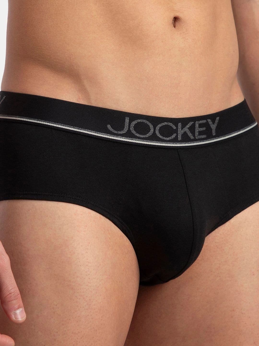 Jockey Pack of 3 Super Combed Cotton Solid Brief with Ultrasoft Waistband-8037 thumbnail 2